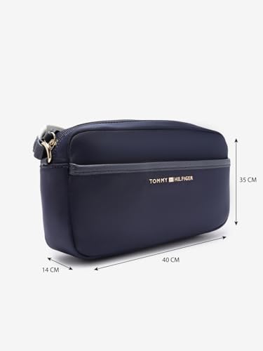Solid Blue Polyamide Sling Bag