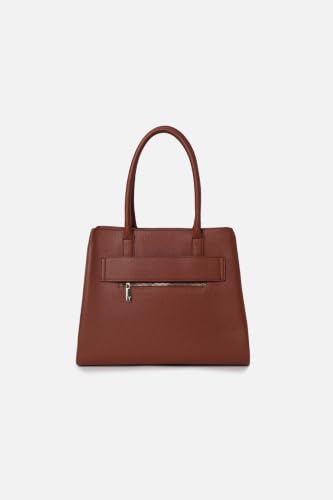 Women Brown Textured Casual Tote Bag
