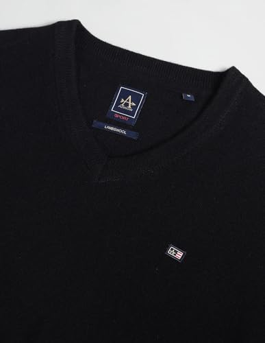 V-Neck Solid Sweater Black