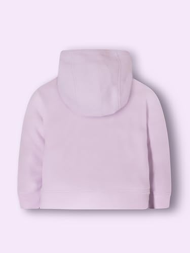 Cherry Crumble Lilac Solid Polyester Hooded Applique with Embroidery Girls Winter Sweatshirt Set