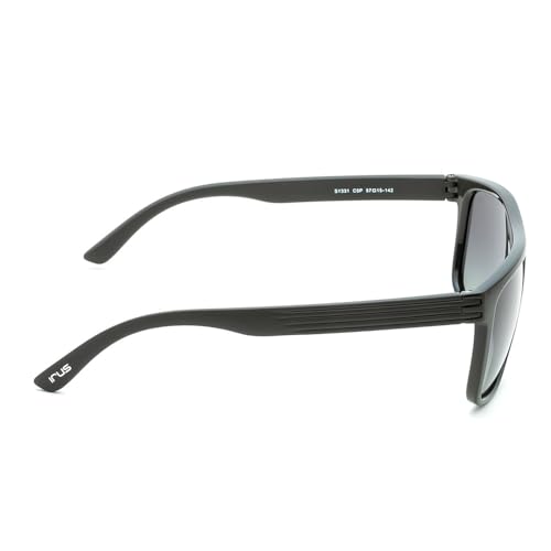 IRUS 100% UV protected Gradient Polarized sunglasses for Men with Black Polycarbonate frame and Green colored lens