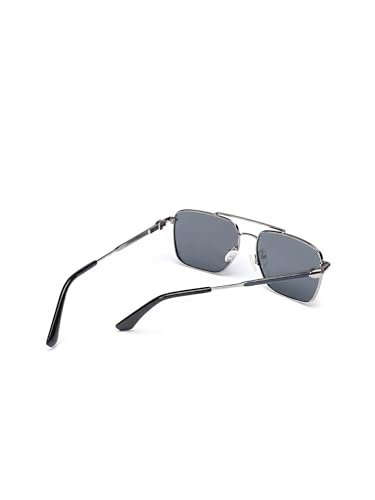 Carlton London Men Premium Polarised UV Protected Blue Lens Silver Toned Rectangle Sunglasses