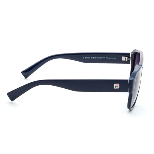 FILA sunglasses| 100% UV protected | Gradient | Full Rim | Pilot | Men | Large | Shiny Blue-Shiny Dark Gun Acetate Frame | Smoke Gradient Lens