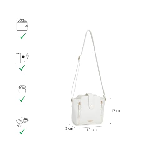 Fastrack Solid Sling Bags for Women, Ladies and Girls | plain Bag for Womens, Ladies and Girls | Made of Premium Faux Leather