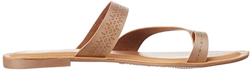 Bata womens SHINE TR Beige Flat Sandal