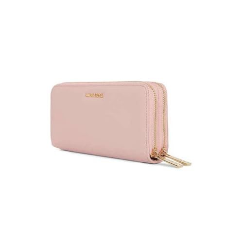 Lavie Zipper Dual Zip PU Women's Casual Wear Wallet (Pink, Large)