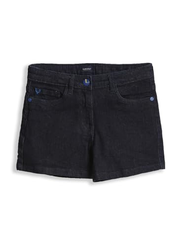 Girls Navy Solid Shorts