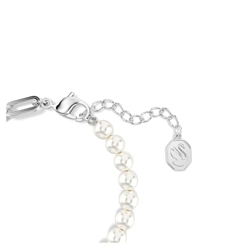 Swarovski Swan Bracelet, Crystal Pearl, Swan, Black, Rhodium-Plated, Medium, Crystals, rhodium-plated, Cubic Zirconia, crysta