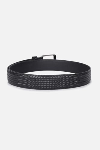 Men Black Textured Casual Belt