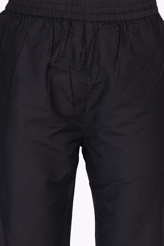 W for Woman Floral Embroidered Straight Woven Kurta with Pant and Dupatta Set - Black (WS12972-223738-XL)