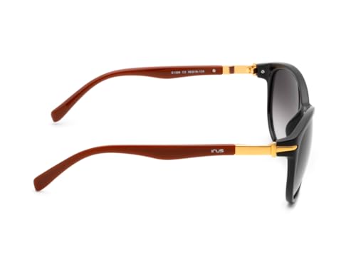 IRUS Women Oval sunglasses | 100% UV protection | Medium Size | Brown Gradient Polycarbonate lens