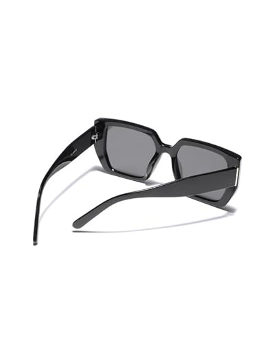 Carlton London Black Toned with Black Polarized Lens Oversized Sunglasses
