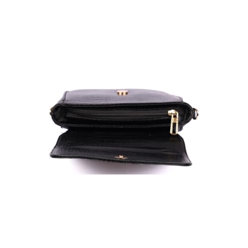 Firme Croco Women's Leather Sling Bag | Sling Bag for Women | Lightweight | Black