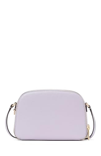 kate spade new york Serena Pebbled Leather Double Zip Dome Crossbody, Lavender Cream, One Size