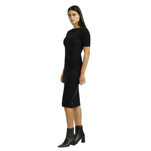 Levi's Women's Solid Black Boat Neck Dress