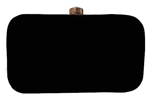 DUCHESS Women Embroidered Black Gold Clutch for Wedding Party
