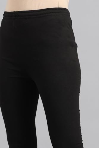 W for Woman Solid Knitted Cotton Churidar | Regular Fit Full Length Churidar Leggings for Women Combo Pack of 2 Beige