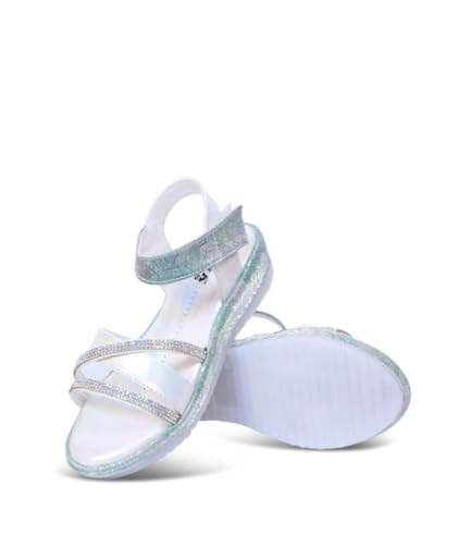 XMARTY Kids Girls Stylish Special Occasion Sandals Trendy Ankle Strap, Lightweight Fashionable |Shiny, Soft, Stylish Easy to wear Sandals | pack of 1| (white, UK Footwear Size System, Toddler, Age Range, Medium, 3.5 Years, 4 Years)