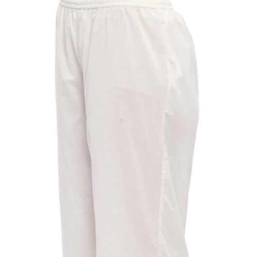 Biba Women Off-White Cotton Printed Gathered Suit Set_44