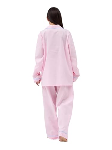 100% Cotton Lounge Set for Women | Coord Set | Nightdress | Relaxed Fit | Sizes XS to 3XL | Bella Babe Luxury Nightsuits (Pink, M)