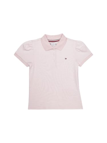 Girls Striped Regular Fit Cotton Polo T-Shirt