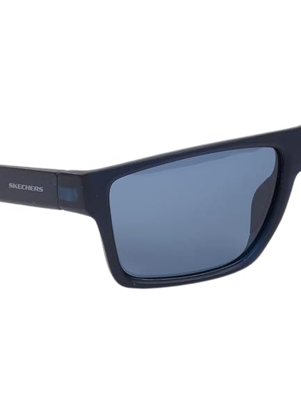 Skechers Men Polarized Square Blue Sunglasses, Large