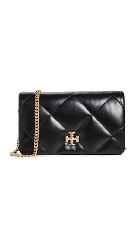 Tory Burch Women's Kira Diamond Quilt Chain Wallet, Black, One Size, Elegant
