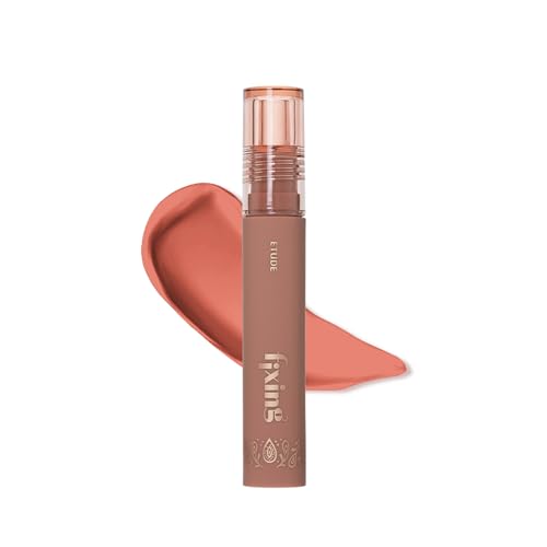 ETUDE Fixing Tint| Long Lasting Liquid Lipstick |Waterproof, Smudgeproof, Lightweight Matte Finish Lip Stain| Full Coverage|Korean Makeup|Limited Edition Fixing Tint| Nude Noor-4g