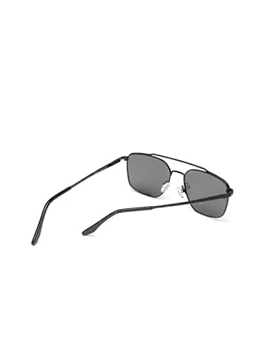 Carlton London Men Premium Polarised UV Protected Black Lens Black Toned Rectangle Sunglasses