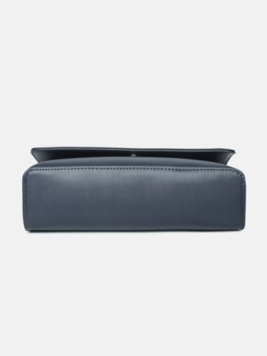 Solid Blue Polyurethane Sling Bag
