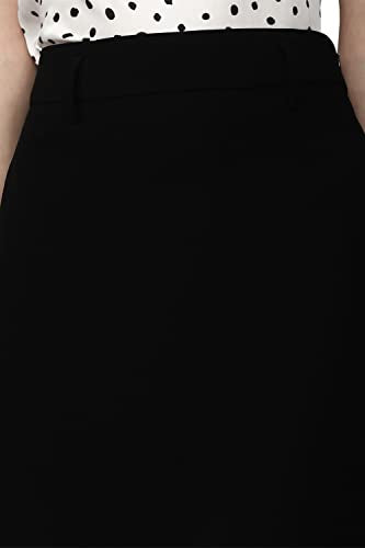 Allen Solly Solid Polyester Regular Fit Women's Skirt (Black,Size_32)