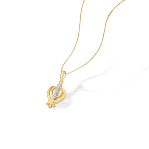 P.N.Gagdil Jewellers 14 Karat Yellow Gold & Diamond Certified Gold Religious Pendant For Women DIDP0073 IJ/SI