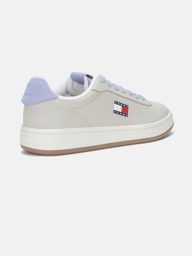 Solid Beige Leather Sneakers