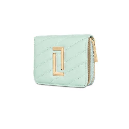 Lavie Zipper Diagonal PU Women's Casual Wear Wallet (Green, Small)