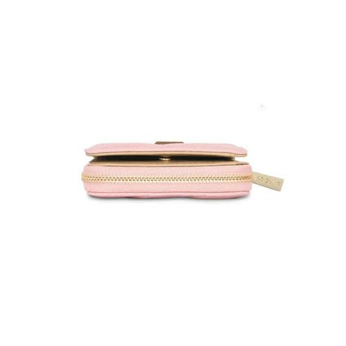 Lavie Zipper Diagonal PU Women's Casual Wear Wallet (Pink, Small)