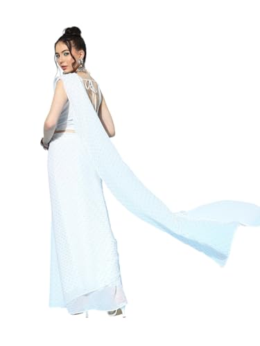 Ahalyaa Women's Polyester Sarees (AHSR-UNS-103-FF_White)