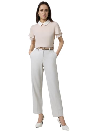 Van Heusen Women's Regular Casual Pants (VWTFCRGPC40117_Grey