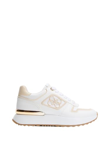 Guess Women's Koyaa Trainers, White Gold Multi 141, 7 UK