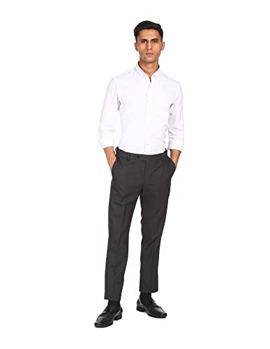 Arrow Men's Regular Pants (ARGT6005A_Charcoal Melange_38)