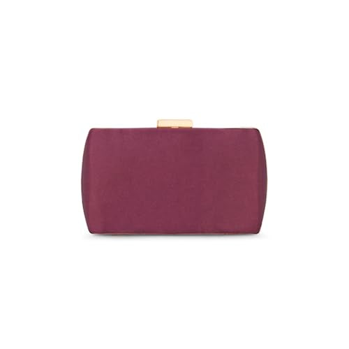 Lavie Lx Satin Synthetic Zipper Closure Women's Clutch (MAROON, LARGE)