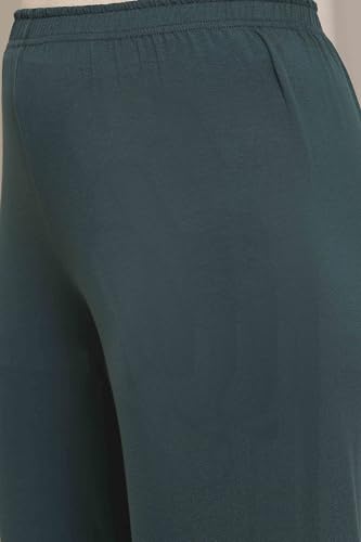 Biba Women's Cotton Kurta Set (SKDNOR30863AW25TEL_Teal Green