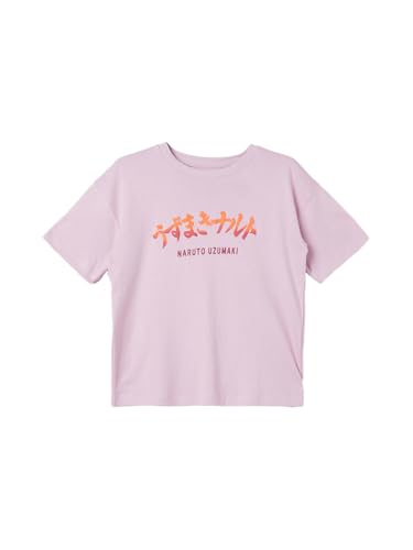 Max Girls Naruto Print T-Shirt(Pink_8-9 Y)