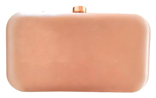 DUCHESS Women's Velvet Pearl Box Clutch with Detachable Chain Sling Strap - Hand Clutch Wallet Purse for Wedding Party, Casual (Copper,7 x2x 4 inches)