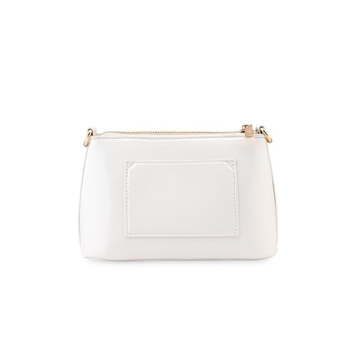 Fastrack MiniBae Sling | Faux-Leather Women’s Handbag | Silver Hardware & Spacious Main Compartment (white)