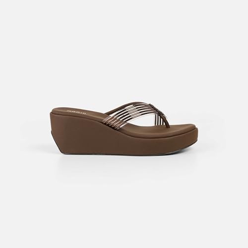Mochi Women's Open Casual - Slippers with Black Platforms UK/6 EU/39(34-418)