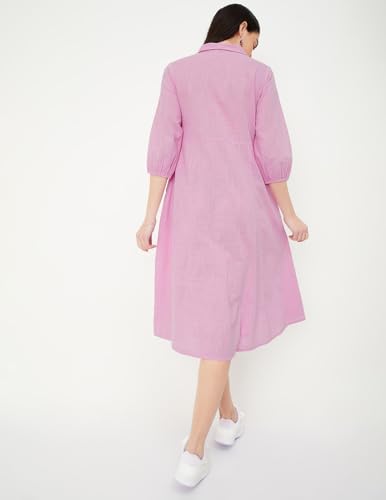 Max Women Solid Shirt Dress (MDDRS41006LAVENDER)_XS