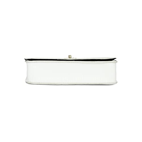 Accessorize London Women's Faux Leather Woven Chain White Evie Sling Bag