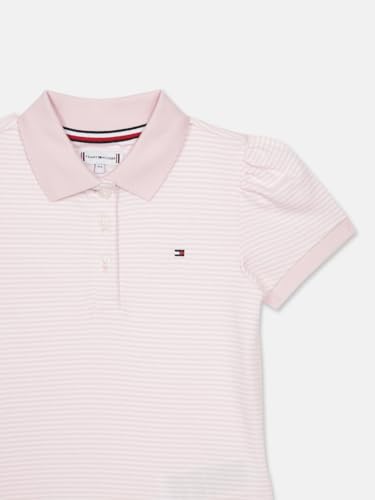 Girls Striped Regular Fit Cotton Polo T-Shirt