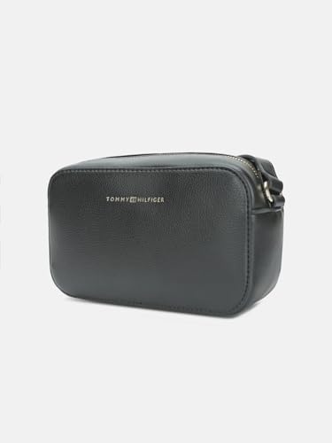 Solid Black Polyurethane Sling Bag