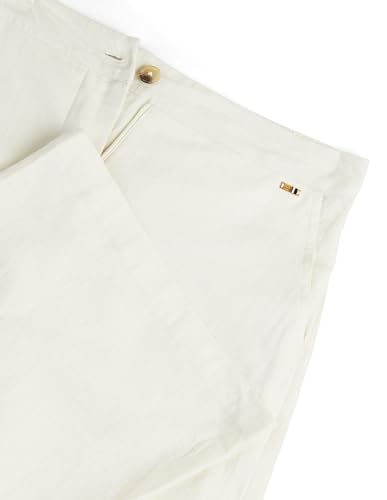 U.S. POLO ASSN. Women's Linen Viscose Wide Leg Trousers (UWSS24TRO112_Black_30)